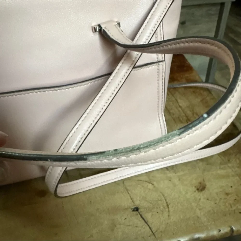 Kate Spade Light Pink Leather Purse with Handles & Shoulder Strap see INFO